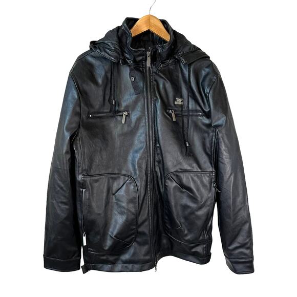 Emporio & Co Men's Full Zip Hooded Jacket Black Size Medium